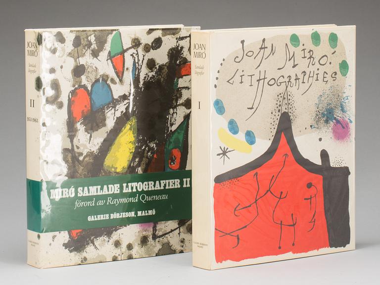 BÖCKER, Joan Miro "Samlade litografier I-II", numrerade 102/300.