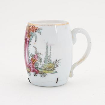 A glass mugg, late 18th century.