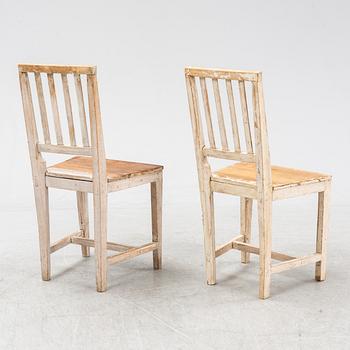 Six painted 'Leksand' chairs, 19th Century.