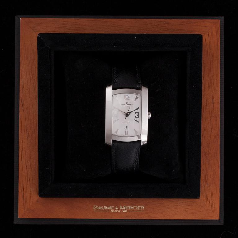 ARMBANDSUR, Baume & Mercier, Hampton Milleis 2000, stål, svart alligatorläderarmband.