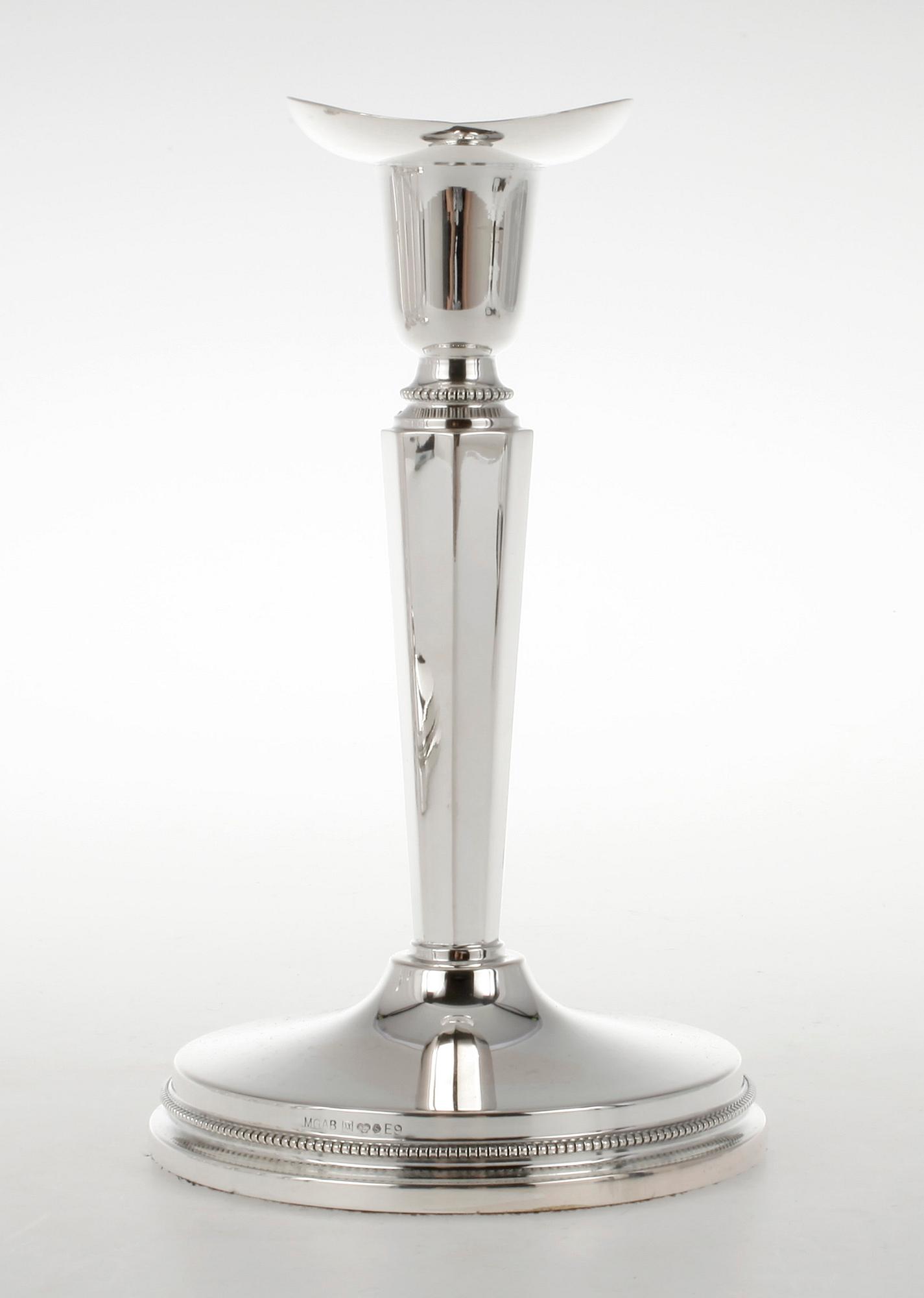 LJUSSTAKAR, 8 st, silver, MGAB, Uppsala, 1955-1968.