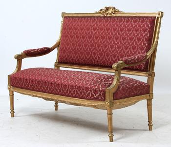 SALONGSGRUPP, 10 delar, Louis XVI-stil, 1900-tal.