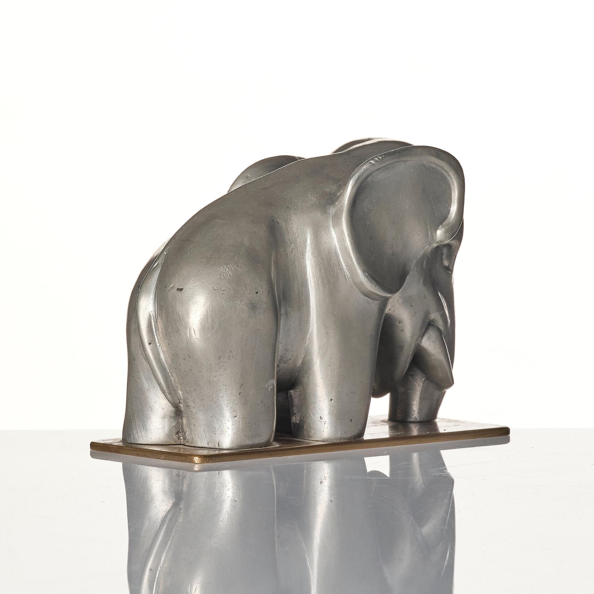 Björn Trägårdh, a pewter sculpture of an elephant model "1734", Firma Svenskt Tenn, Stockholm 1930s-40s.