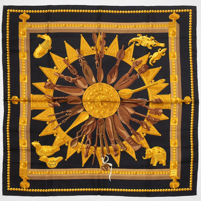 Hermès, scarf, "Spoons of Africa".