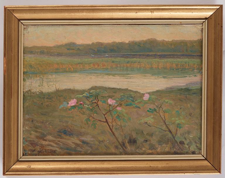 Hilma af Klint, Landscape with Swans and Flowers.
