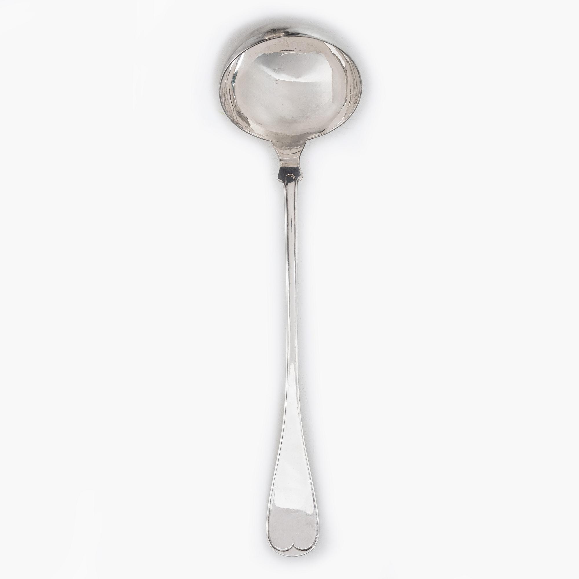 A silver soup ladle and creamer, Sweden, 1867-1905.