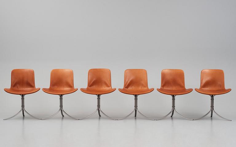 Poul Kjaerholm, a set of six 'PK-9' chairs, Fritz Hansen, Denmark, 2006.
