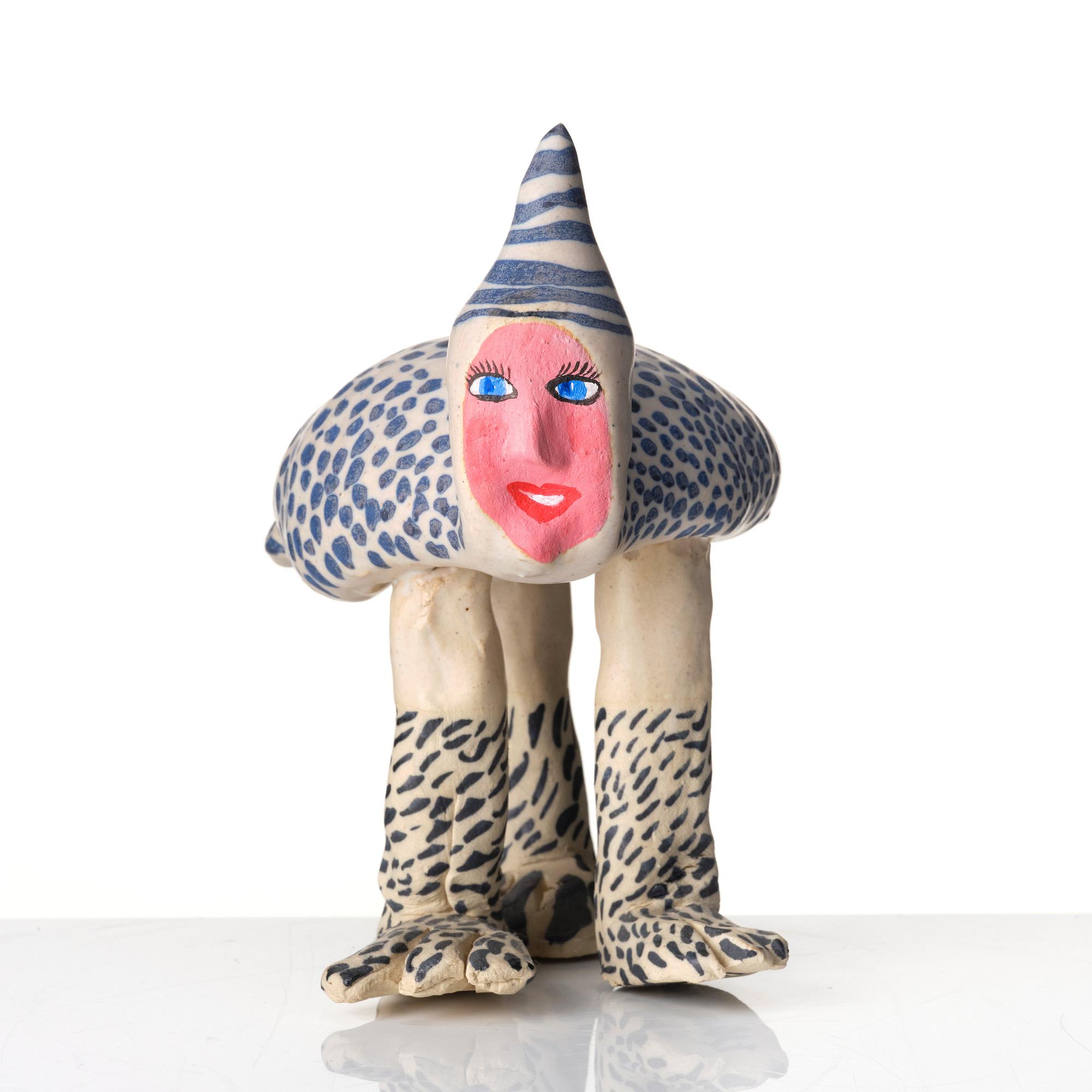 Ulrica Hydman-Vallien, a unique painted stoneware sculpture, Sweden.