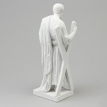 BERTEL THORVALDSEN, efter. SKULPTUR, biskvi. "Aposteln Andreas med skrivtavla". Kungl Dansk, 1800-tal.