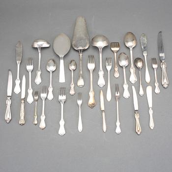PARTI BESTICK, ca 200 delar. Nysilver.