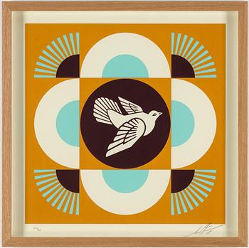 A Shepard 'Obey' Fairey triptych seriegraph, signed and numbered 246/300.