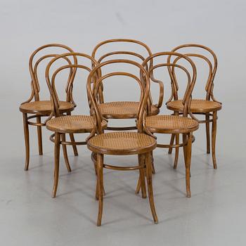 STOLAR 5 st samt KARMSTOL, Thonet, 1900-tal,