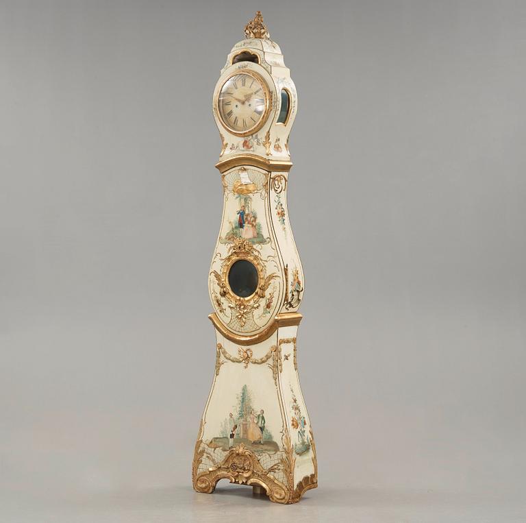 A Swedish Transition Rococo/Gustavian 18th century longcase clock.