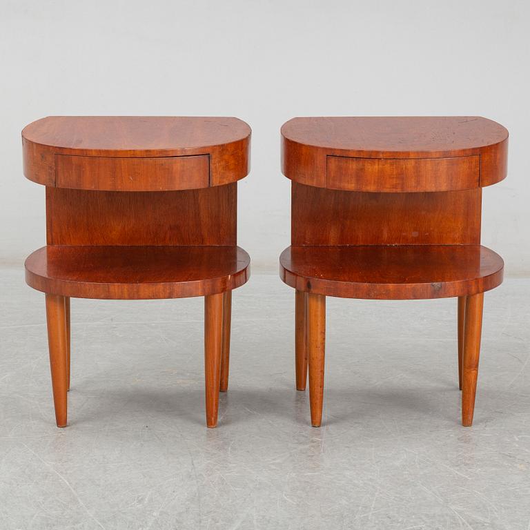 A pair of bedside tables, mid 20th century.