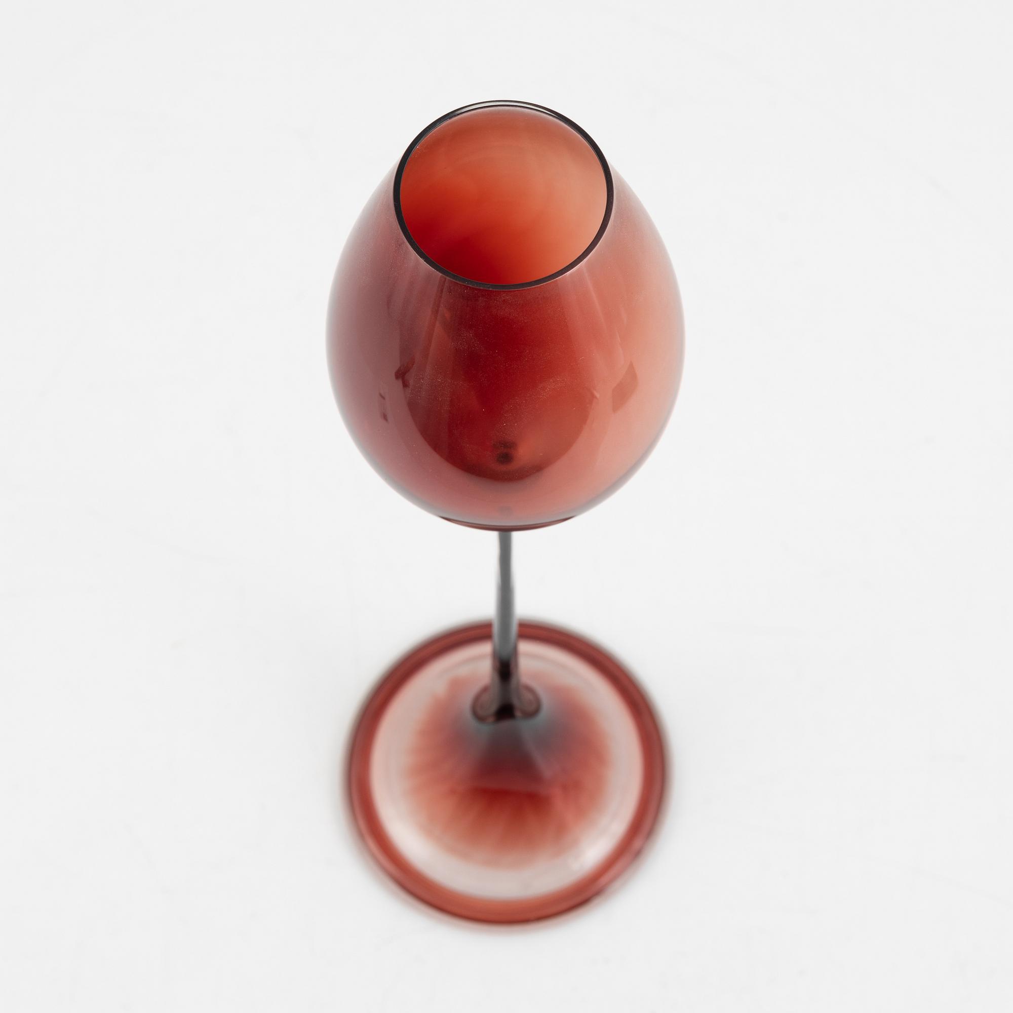 Nils Landberg, a tulip glass, Orrefors, Sweden, 1957.