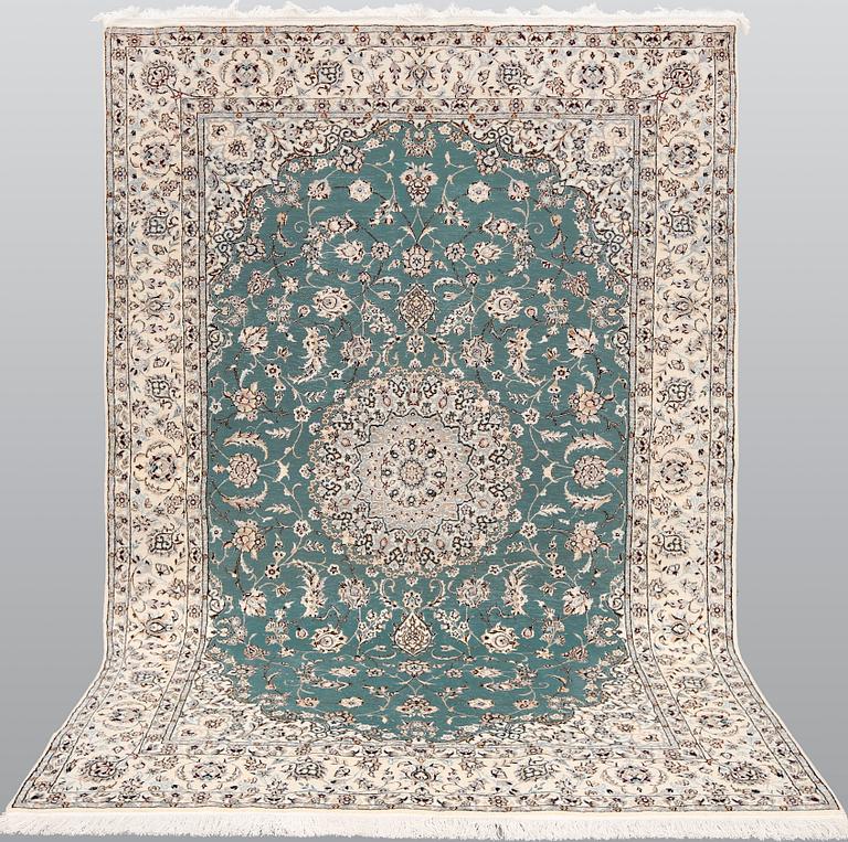 A Nain rug, part silk, so-called 6 LAA, approx. 239 x 160 cm.