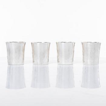 Atelier Borgila, soup cups, 4 pcs, sterling silver, Stockholm, 1988.