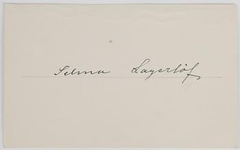 SELMA LAGERLÖF (1858-1940), autograf.