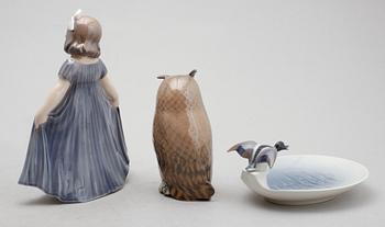 FIGURER, 2 ST SAMT FAT, porslin, Royal Copenhagen, Danmark.