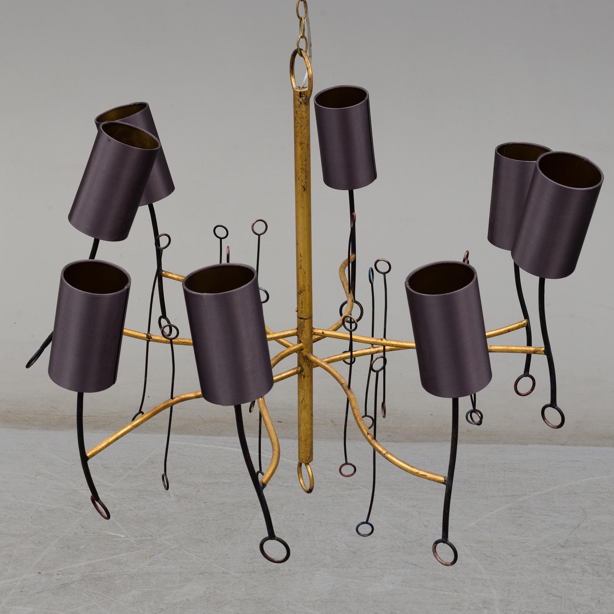 A "Lollipop Chandelier" ceiling light, by Gareth Devonald Smith, Porta Romana, England, 21st century.