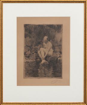 Anders Zorn, a signed etching form 1912.