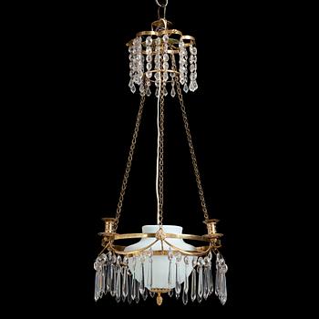 85. A late Gustavian four-light hanging lamp, circa 1800.