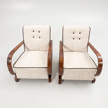 A pair of Art Deco armchairs, 20th century.