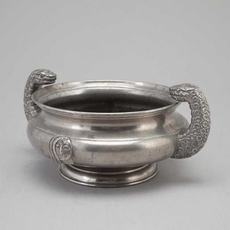 ANNA PETRUS, a pewter bowl from Svenskt Tenn, Stockholm, 1929.