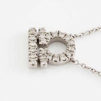 Engelbert, pendant, 18K white gold set with brilliant-cut diamonds.