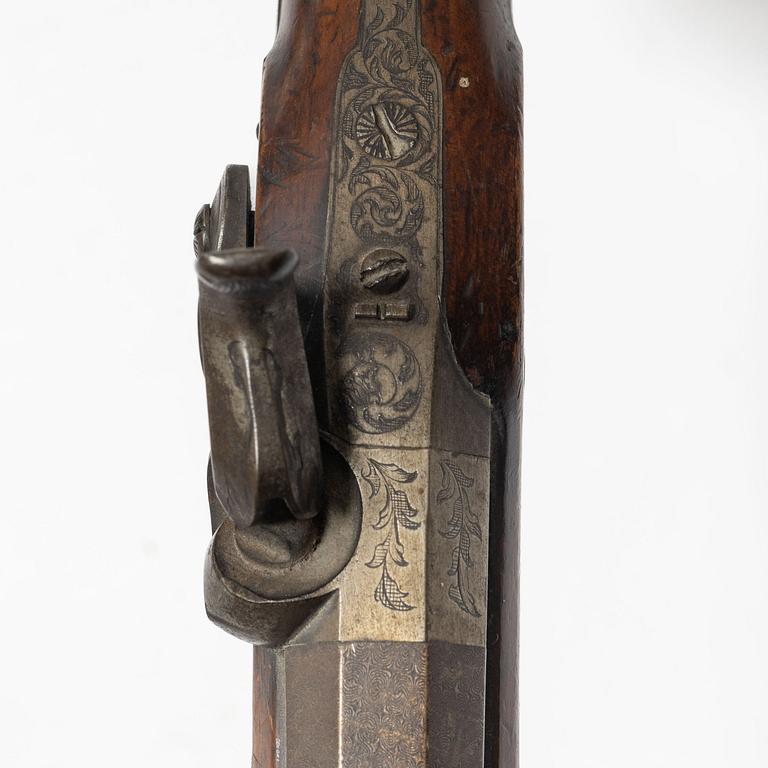 Slaglåspistoler, ett par, belgiska, 1800-talets första hälft.