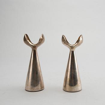 ANTON MICHELSEN, Two candlesticks, Denmark, Sterling Silver.