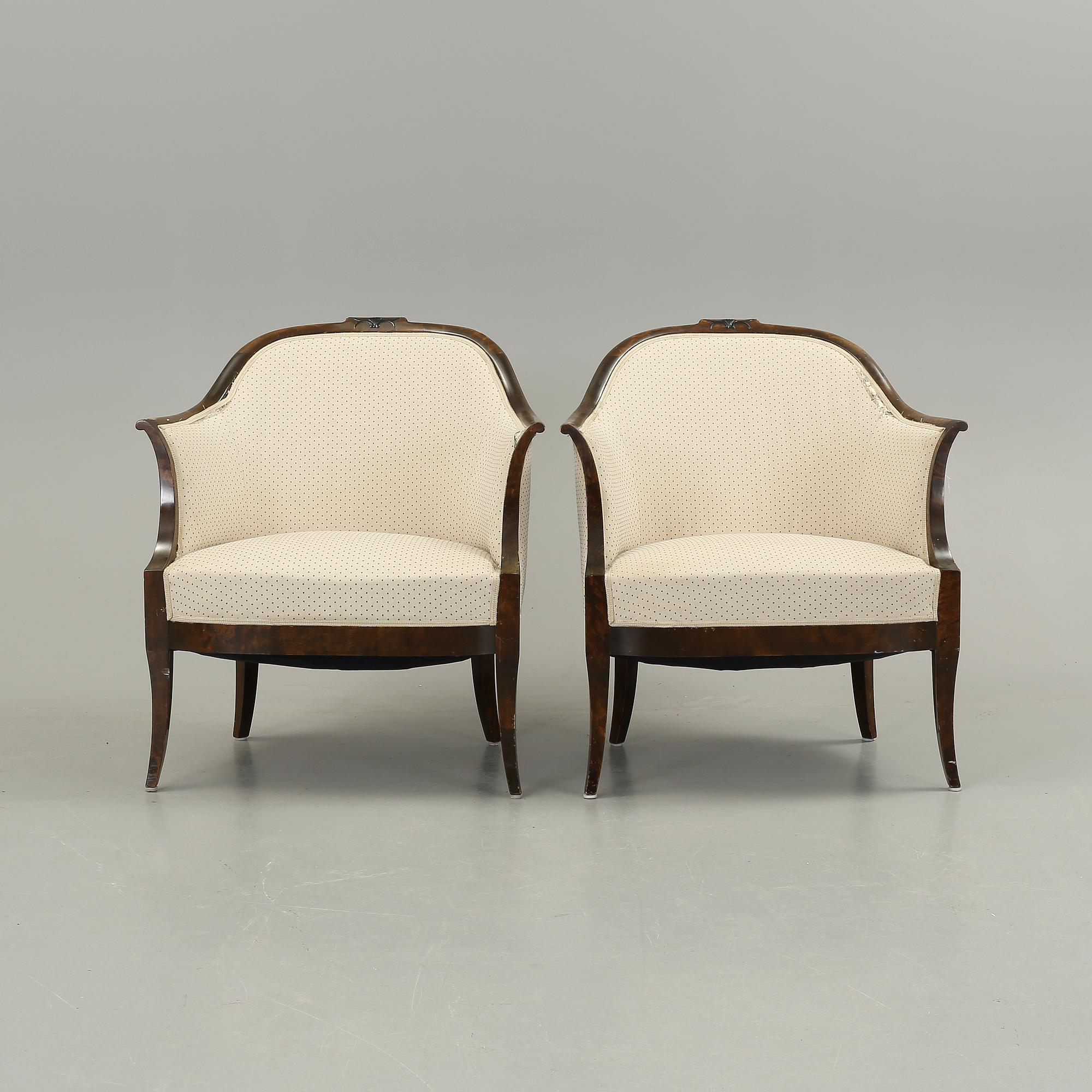 FÅTÖLJER, ett par, Art Deco, 1920-30-tal.