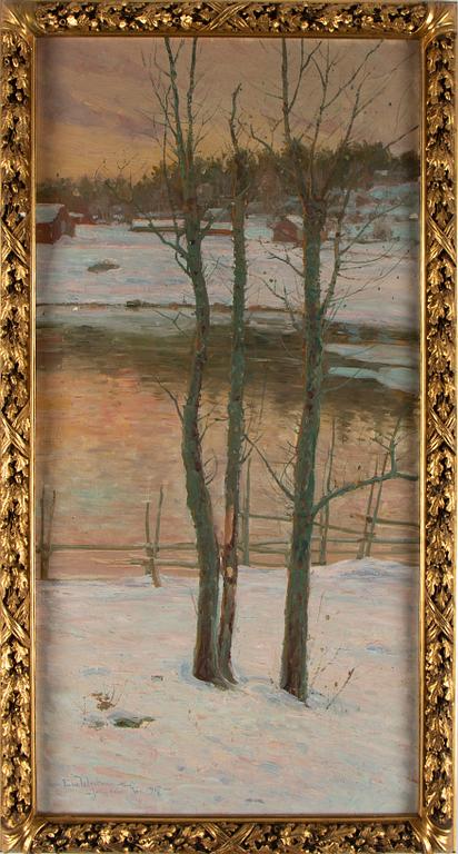 EDVARD WESTMAN, olja på duk, signerad Edv. Westman och daterad Jungfruskär Jan 1907.