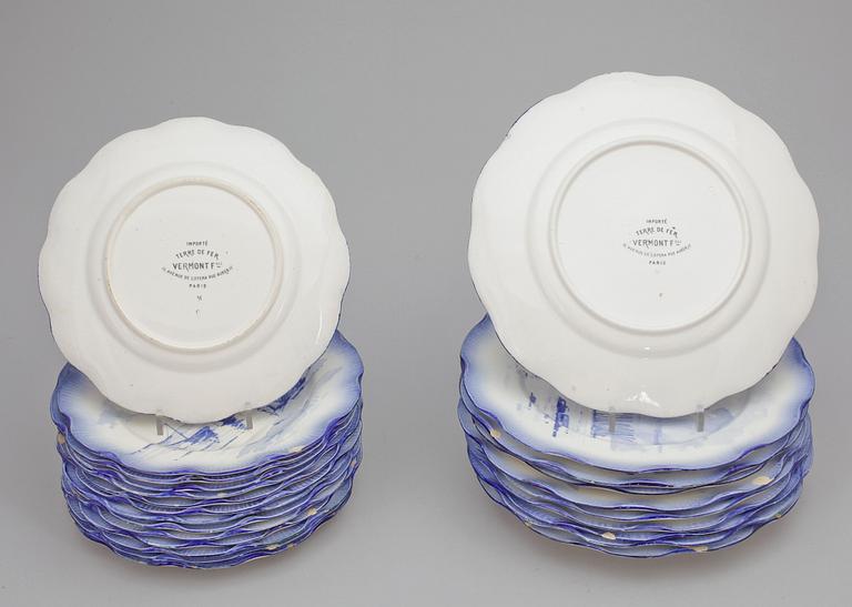 MATSERVIS, 57 delar, "Terre de fer Vermont feres", Paris, omkring 1900.