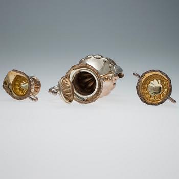 KAFFESERVIS, 3 delar, silver, Hopea Oy, Helsingfors 1962. Vikt 1066 g.