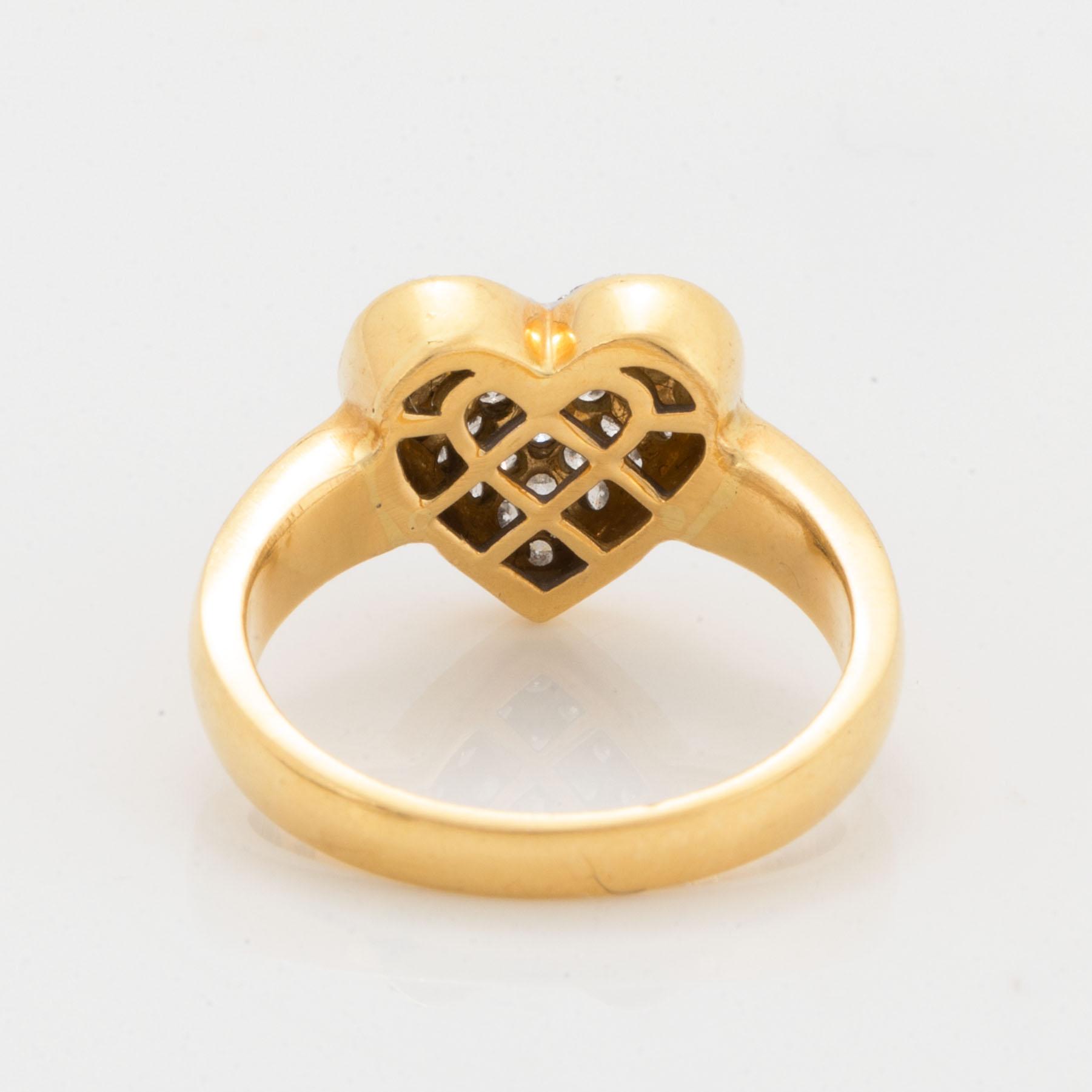 Heart shaped brilliant-cut diamond ring.