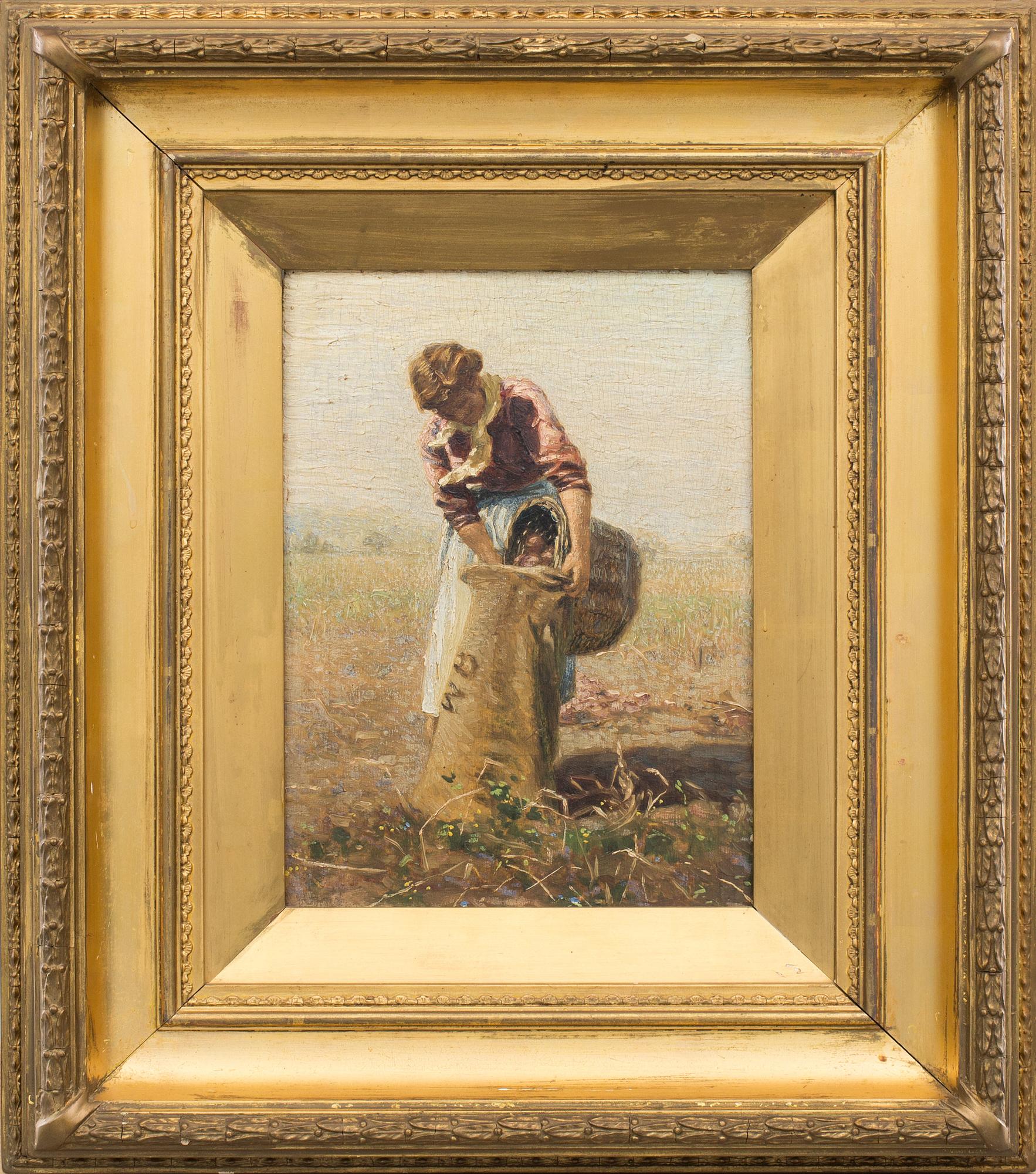 WILLIAM BROCK, olja på pannå, monogramsignerad.