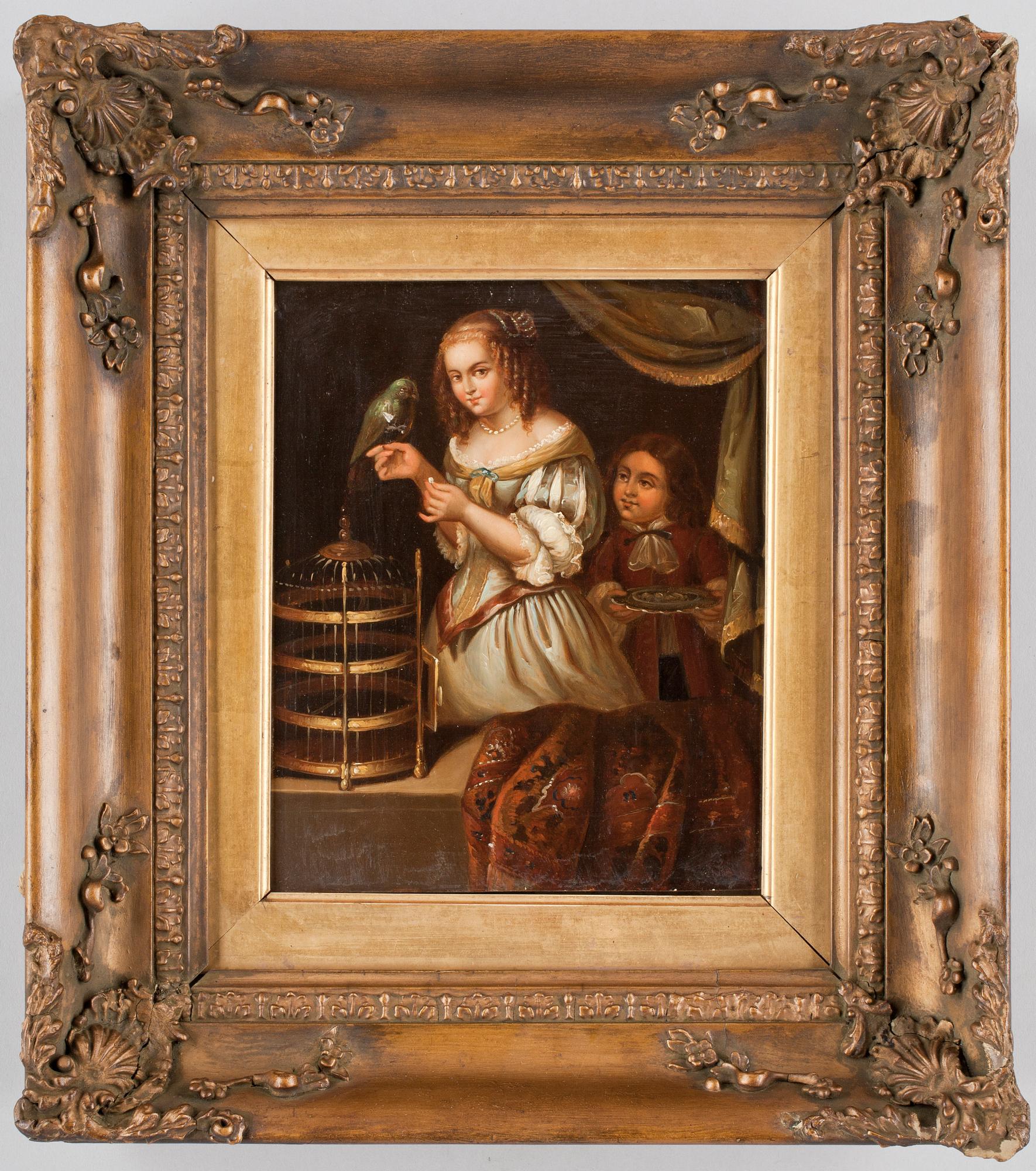 OKÄND KONSTNÄR, olja på plåt, 1800-tal.