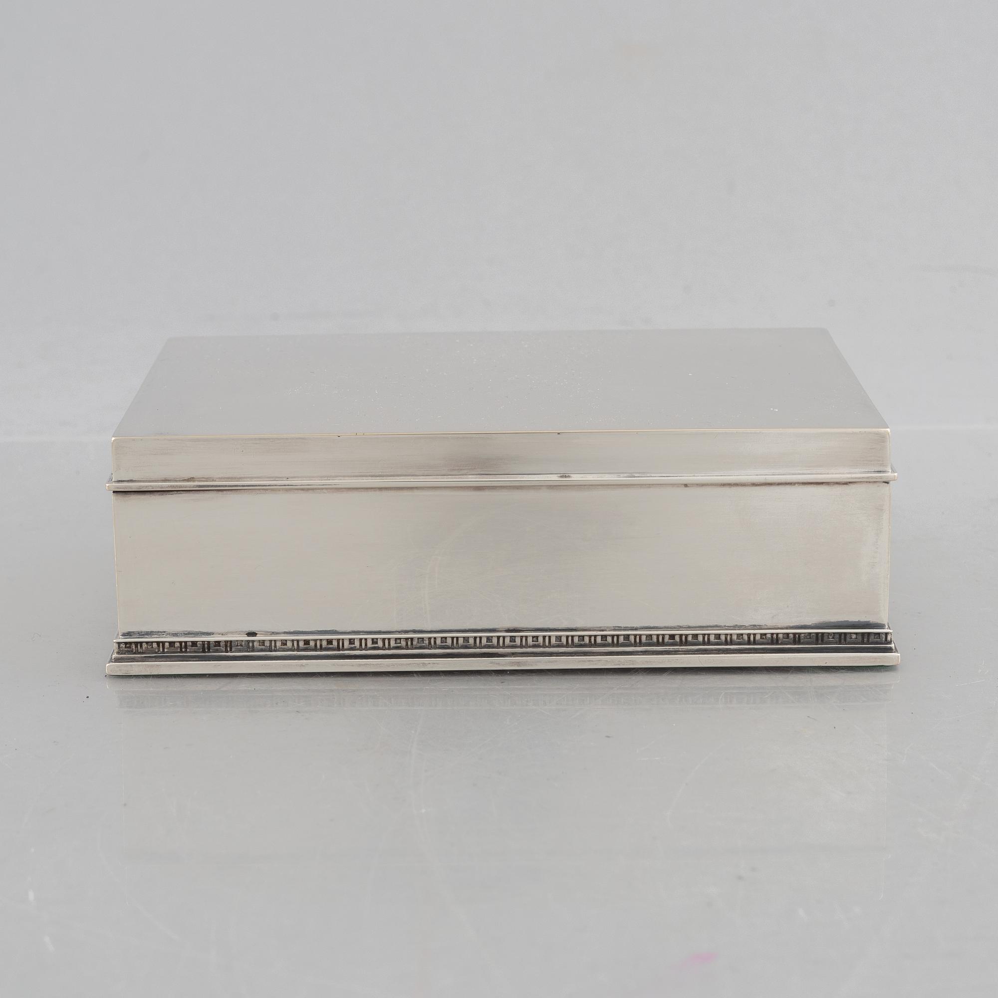 A Swedish silver cigarette case, mark of W.A. Bolin,  Stockholm 1944.