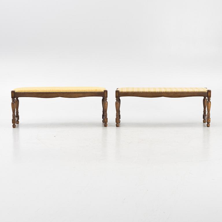 Benches, a pair, first half of the 20th century.