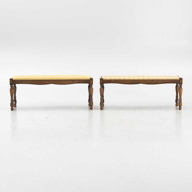 Benches, a pair, first half of the 20th century.