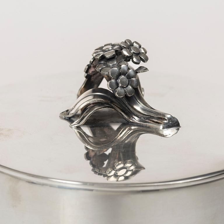 C.G. Hallberg, a silver jar with lid, Stockholm, Sweden 1953.
