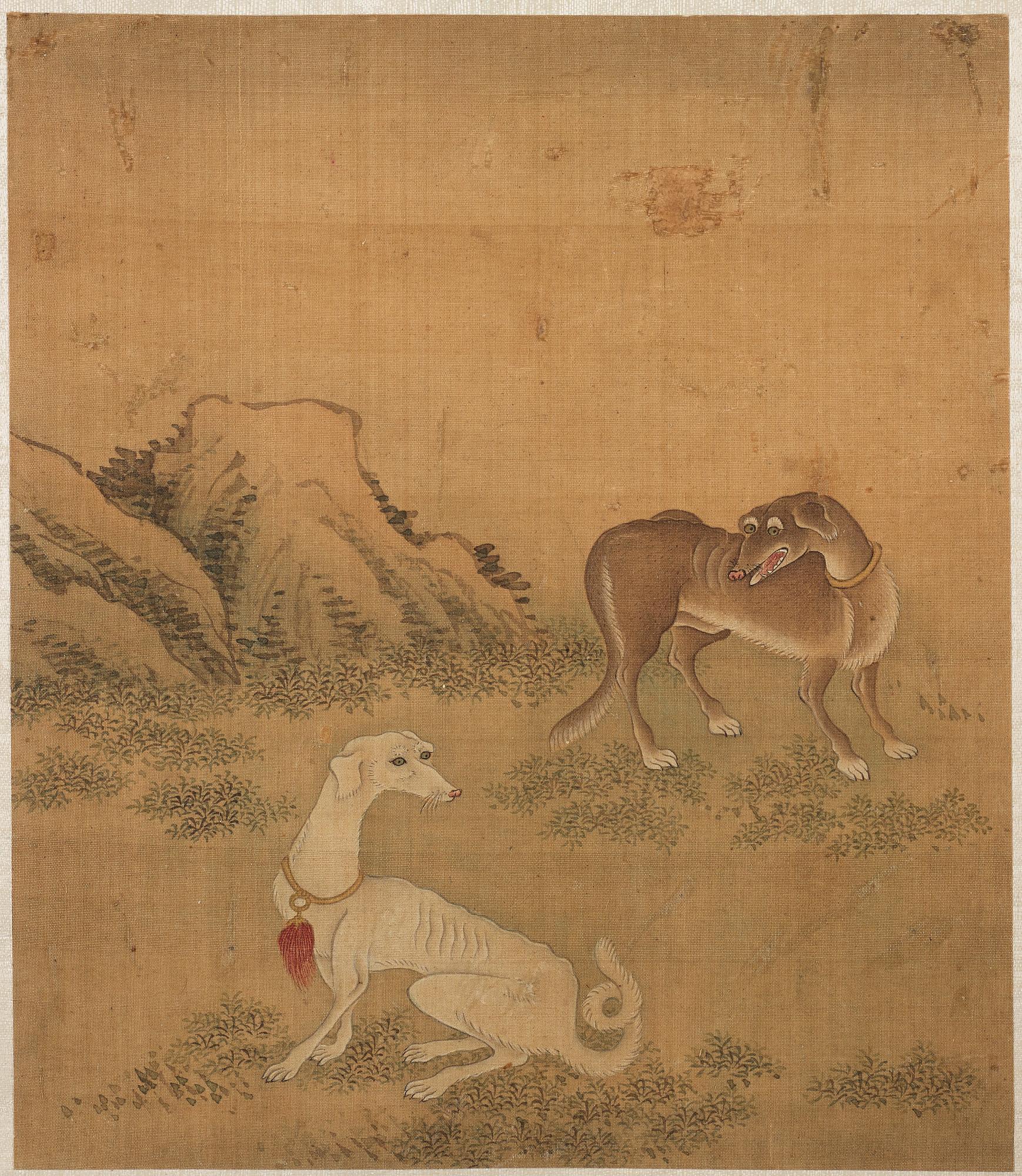 ALBUM, med 6 målningar. Qing dynastin, 17/1800-tal.