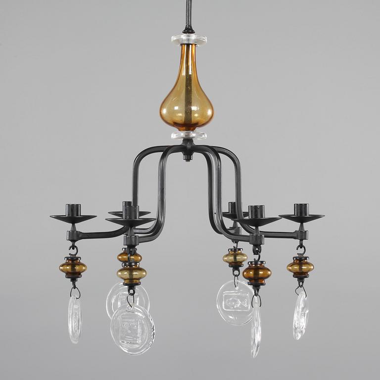 LJUSKRONA, smide, Erik Höglund, Boda, 1900-talets fjärde kvartal. Höjd 48 cm.