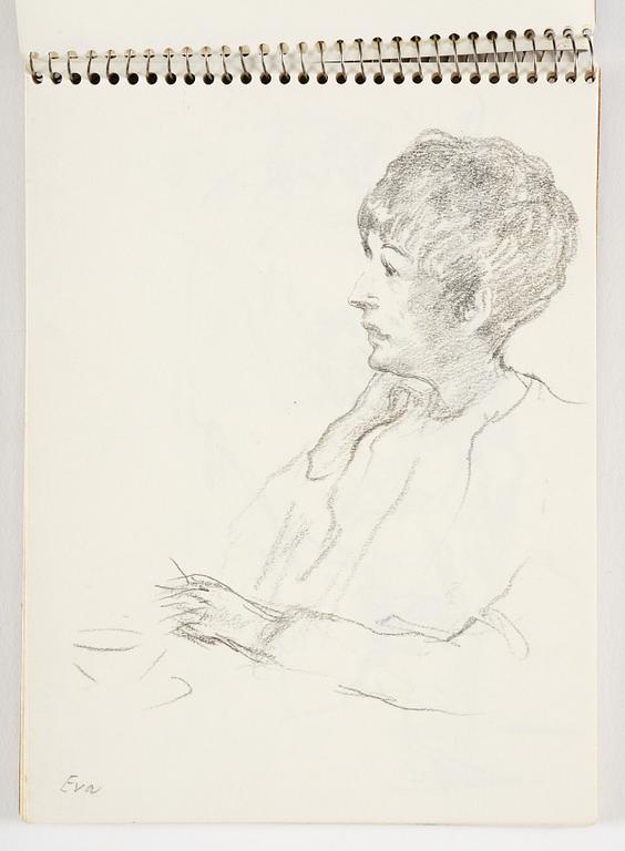 Lotte Laserstein, 4 skissböcker med blyertsteckningar.