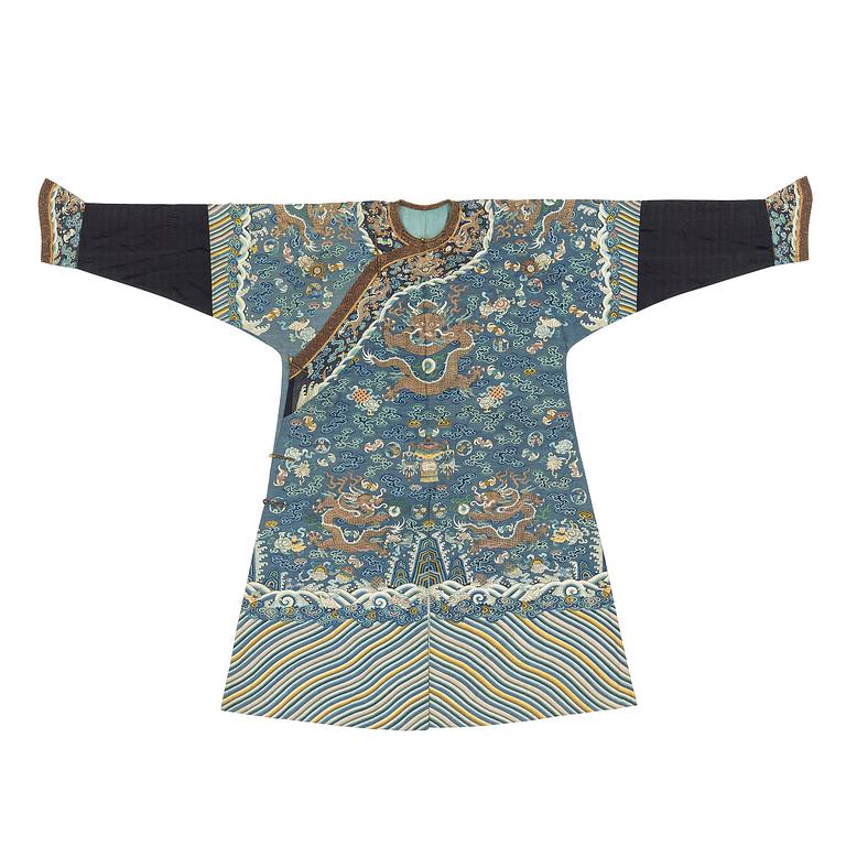 An imperial blue kesi summer robe, Jifu, Qing dynasty, 1830's.