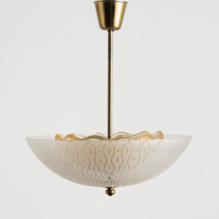 A Swedish Modern ceiling light from Orrefors, 1940's.