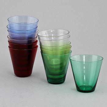 DRICKSGLAS, 12 st, glas, "Mambo", Lennart Rosén, Reijmyre, 1950-tal.