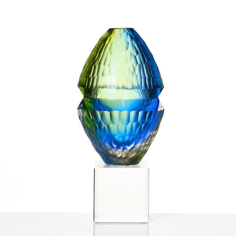 Erika Lagerbielke, a cut and polished glass sculpture 'Integritet' (Integrity) Orrefors Gallery, 1997, signed and numbered 5-15.