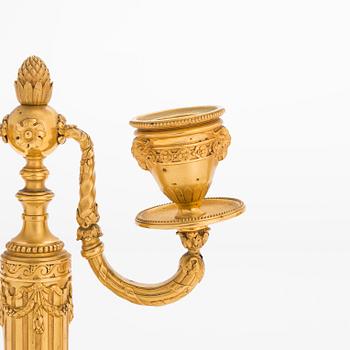 A. Rislef & Carré, kandelabrar, ett par, mässing, Paris kring år 1900.